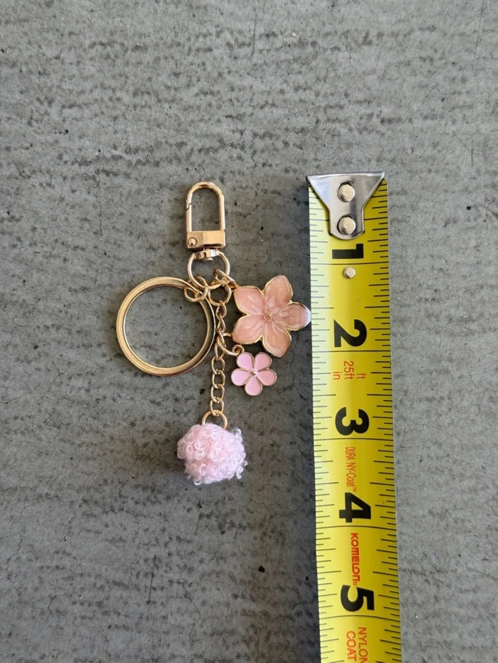 Cherry Blossom Keychain / Floral Charm / Gold Pink - Picture 4 of 4